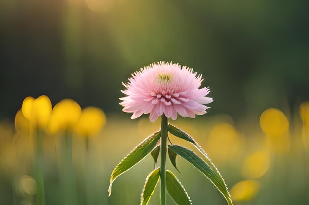 a pink flower in the sun