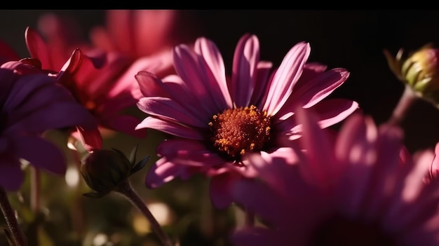 A pink flower in a vase