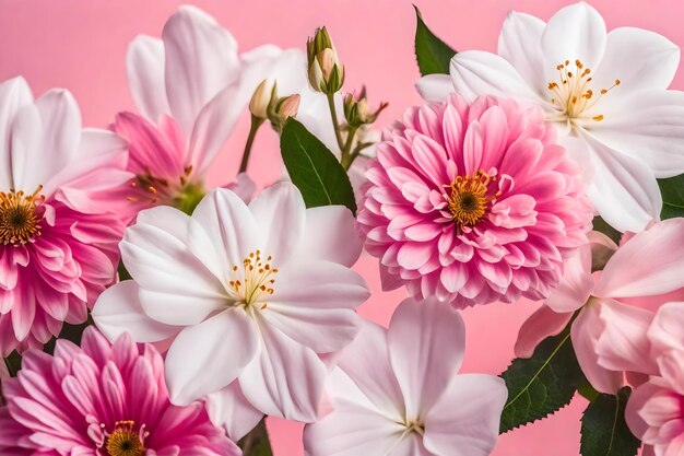 Premium AI Image | A pink flower wallpaper with a pink flower background