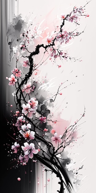 A pink flower wallpaper with the word cherry on it