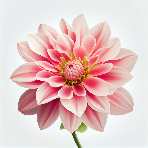 Pink flower, White background