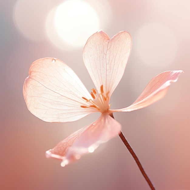 Photo a pink flower with a blurry background ai