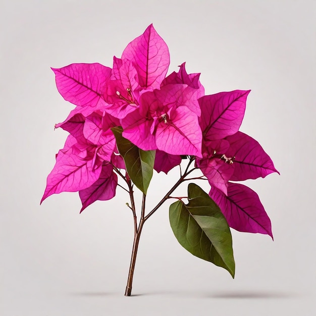 a pink flower with a green leaves and a pink flower