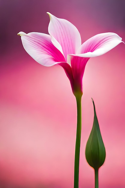 A pink flower with a pink background