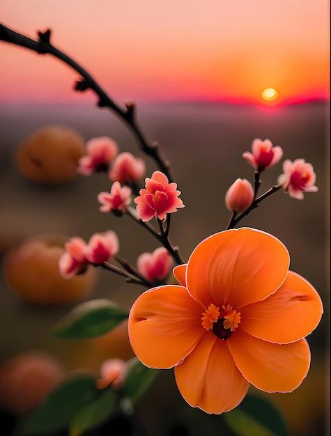 Sunrise Background Cool Flower Wallpaper