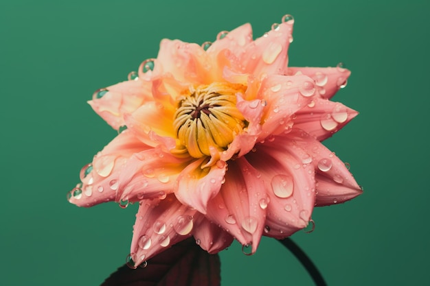 A pink flower with water droplets on it