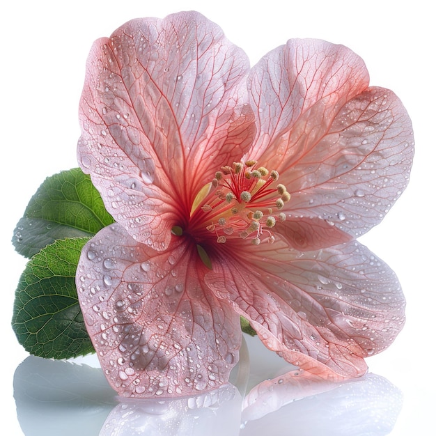 Pink Flower With Water Droplets