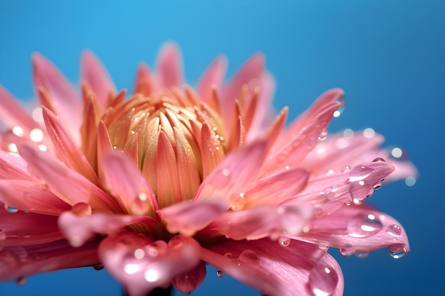 水滴がついたピンクの花