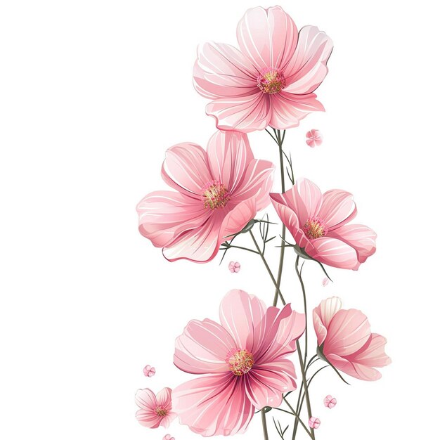 Photo a pink flower with white background