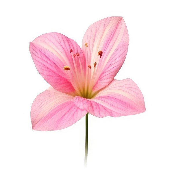 Розовый цветок со словом "лилия" на нем.