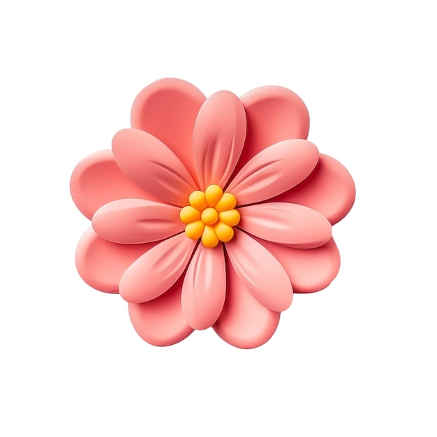 a pink flower with yellow center and yellow center