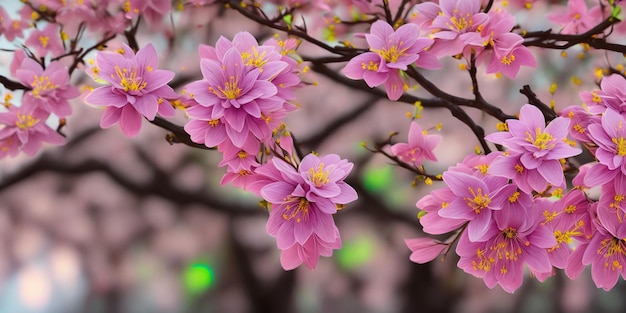 中央が黄色のピンクの花