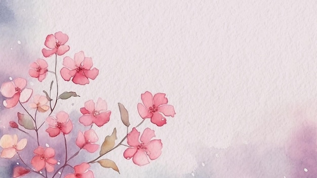 Premium AI Image | Pink flowers on a background of clouds