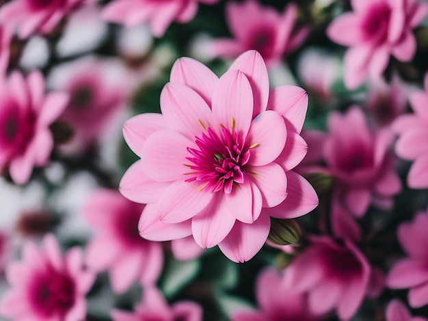 Pink flowers background