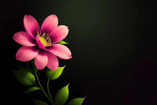 Pink flowers on a black background