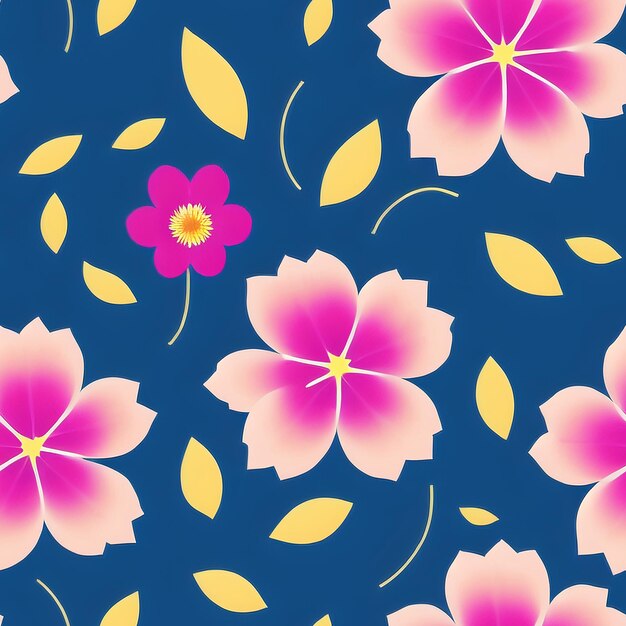 Pink flowers on a blue background