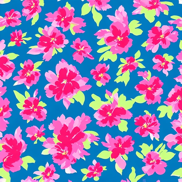 Photo pink flowers on blue background