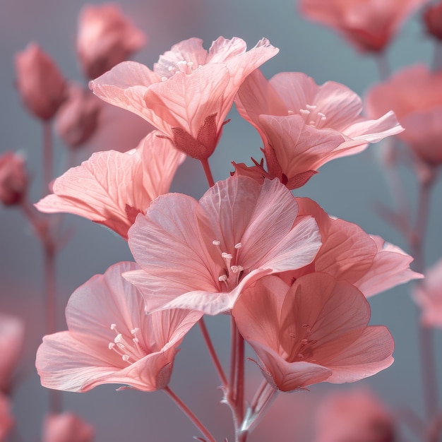 Pink flowers on a bright background