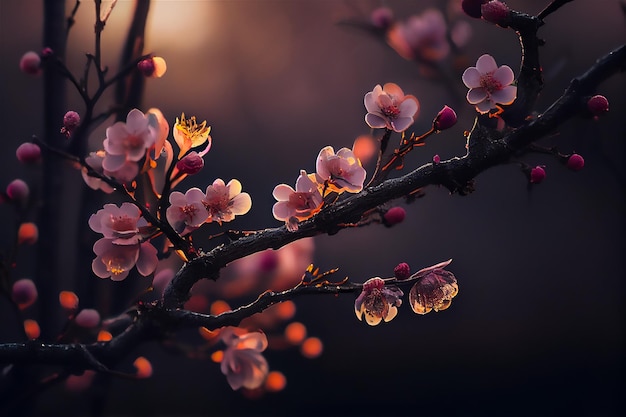 桜のピンクの花