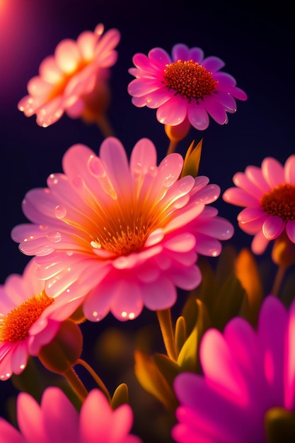 Pink flowers in the dark wallpapers