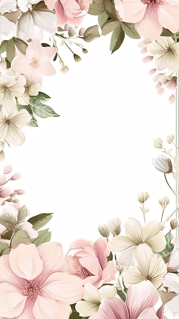 Pink flowers in a frame