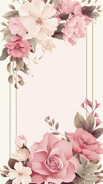 Pink flowers in a frame