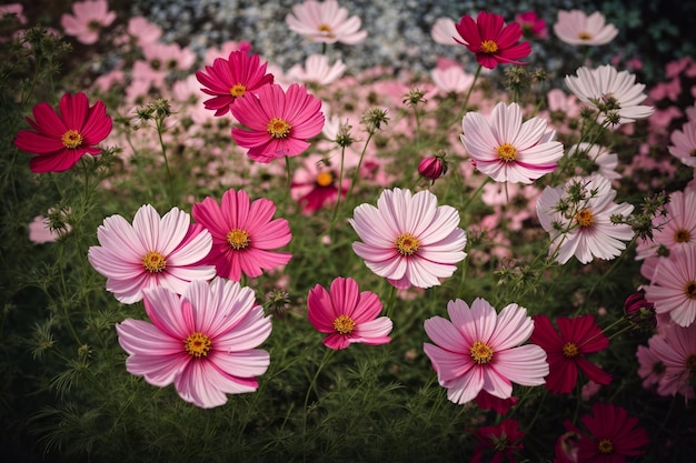 庭のピンクの花