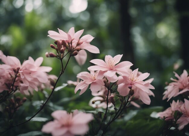 A pink flowers garden