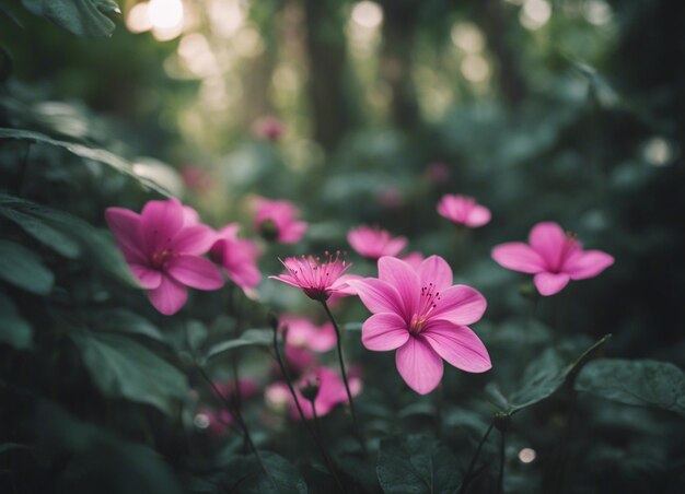 Photo a pink flowers garden