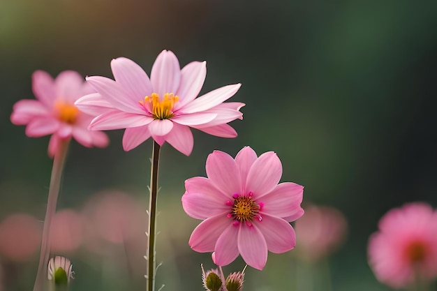 庭のピンクの花