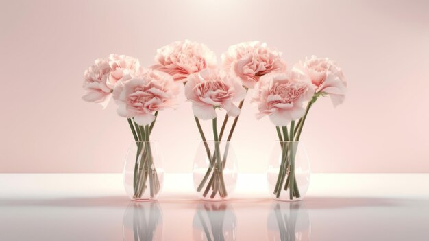 Pink flowers in a glass vase