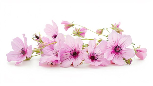 pink flowers isolated on white background