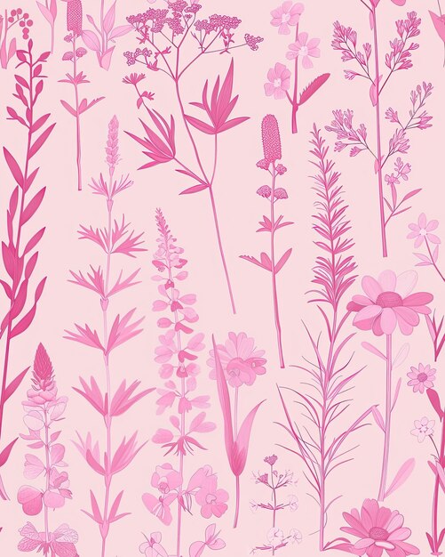 Photo pink flowers on a pink background