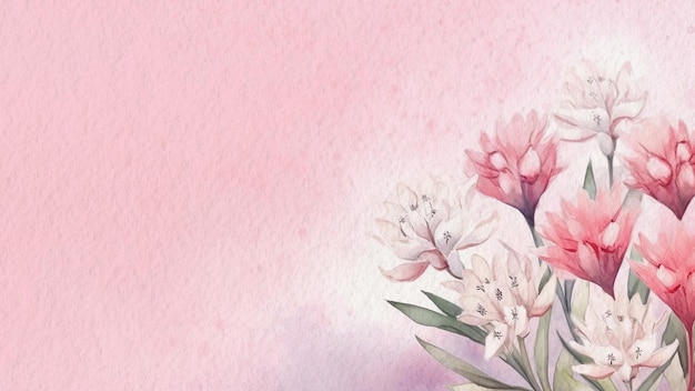 Pink flowers on a pink background