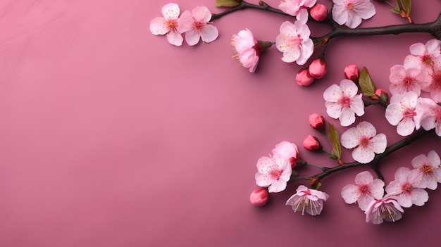 Pink flowers on a pink background