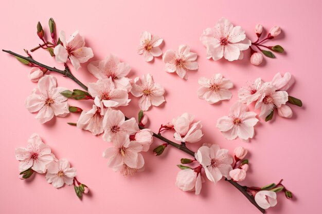 Pink flowers on a pink background