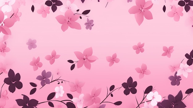 Pink flowers on a pink background