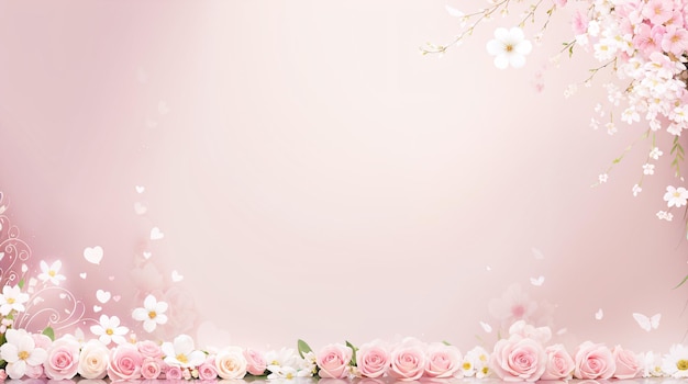 분홍색 배경에 분홍색 꽃