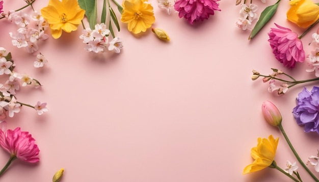 Pink flowers on a pink background