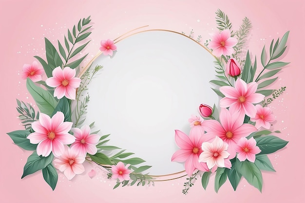 Pink Flowers Poster Background Template Romantic Star