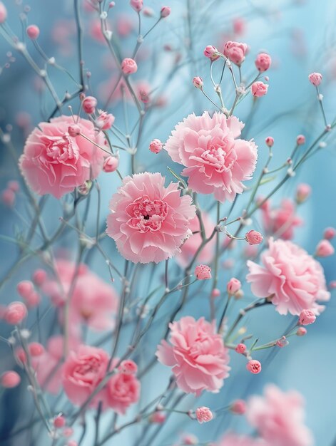 Pink flowers sky