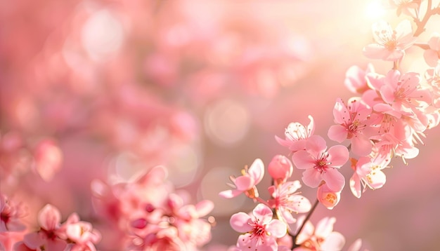 pink flowers in the sunlight