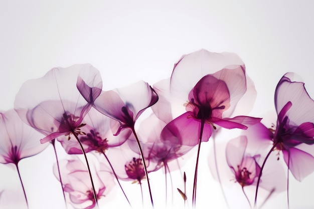 Pink flowers transparent Generate Ai