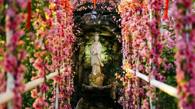 Foto fiori rosa sul tronco dell'albero