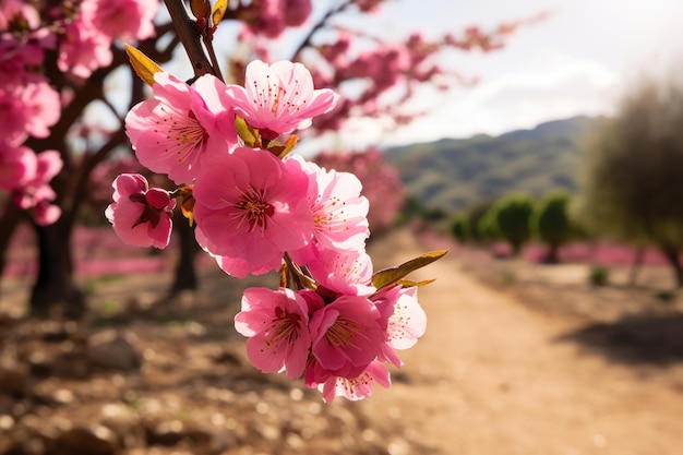 A pink flowers on a tree