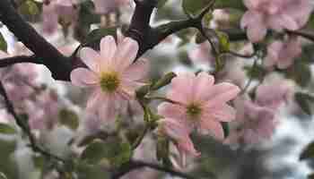 Photo pink flowers on a tree