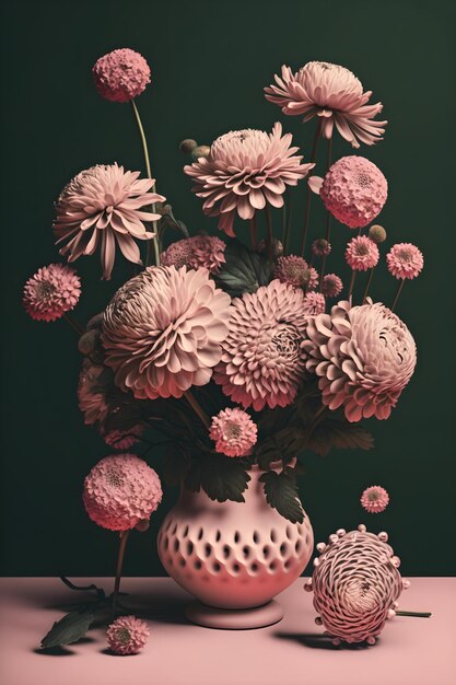 pink flowers in a vase