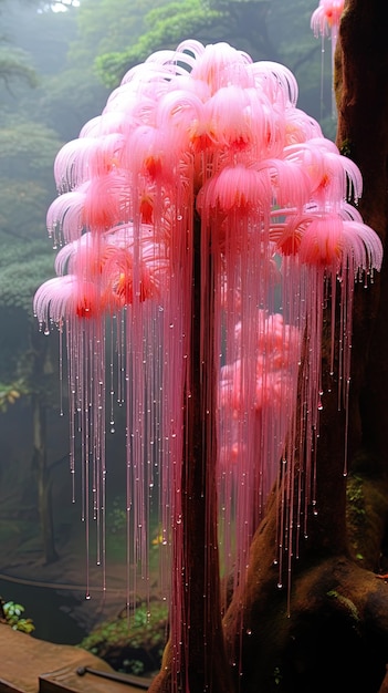 pink flowers in the water