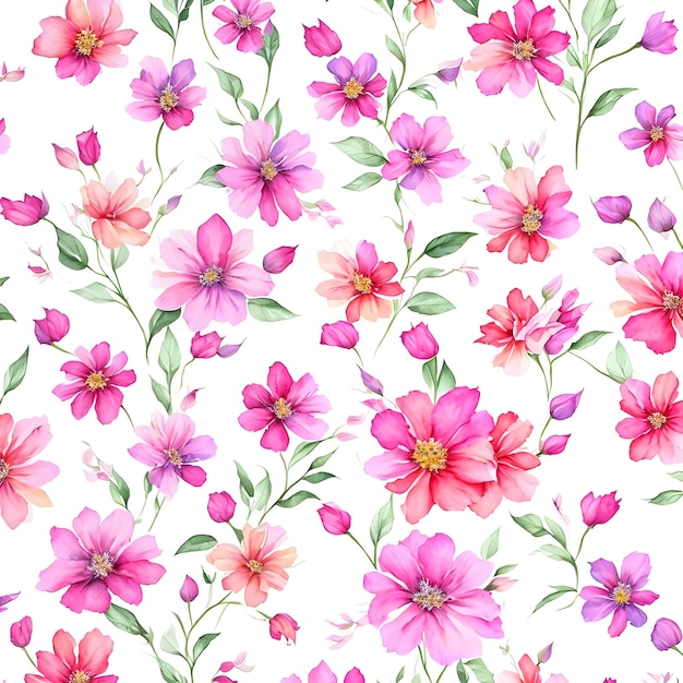 Pink flowers on white background