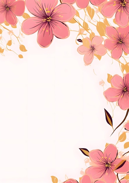 pink flowers on a white background